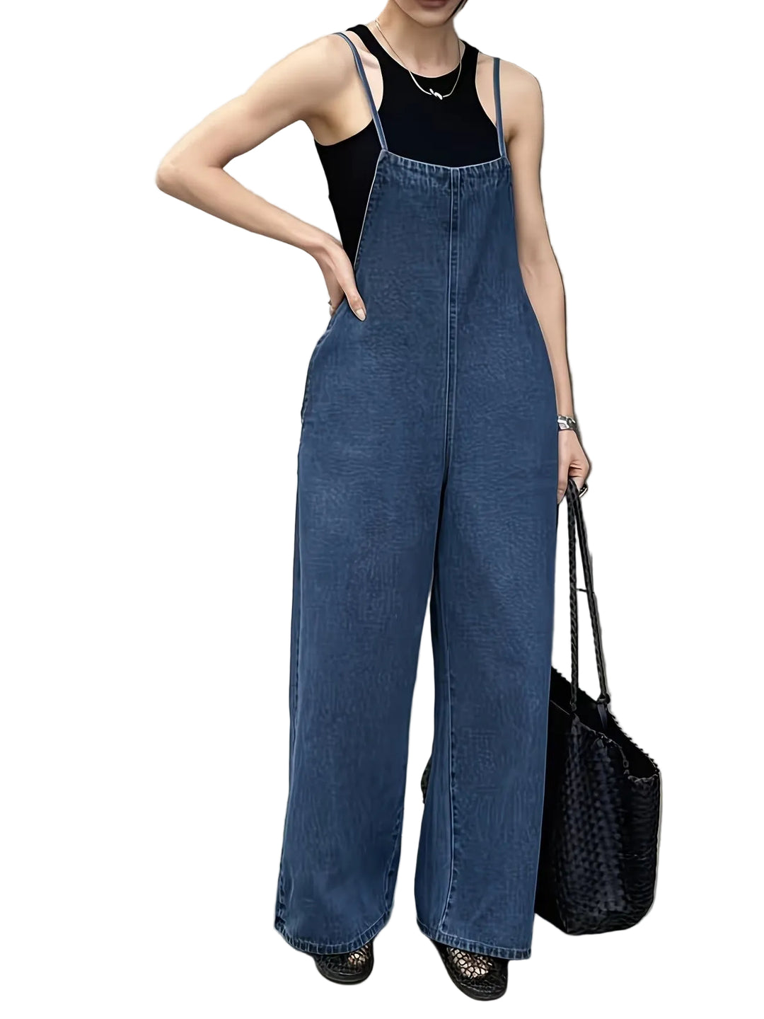 Women's Wide-Leg Jumpsuit with Thin Straps